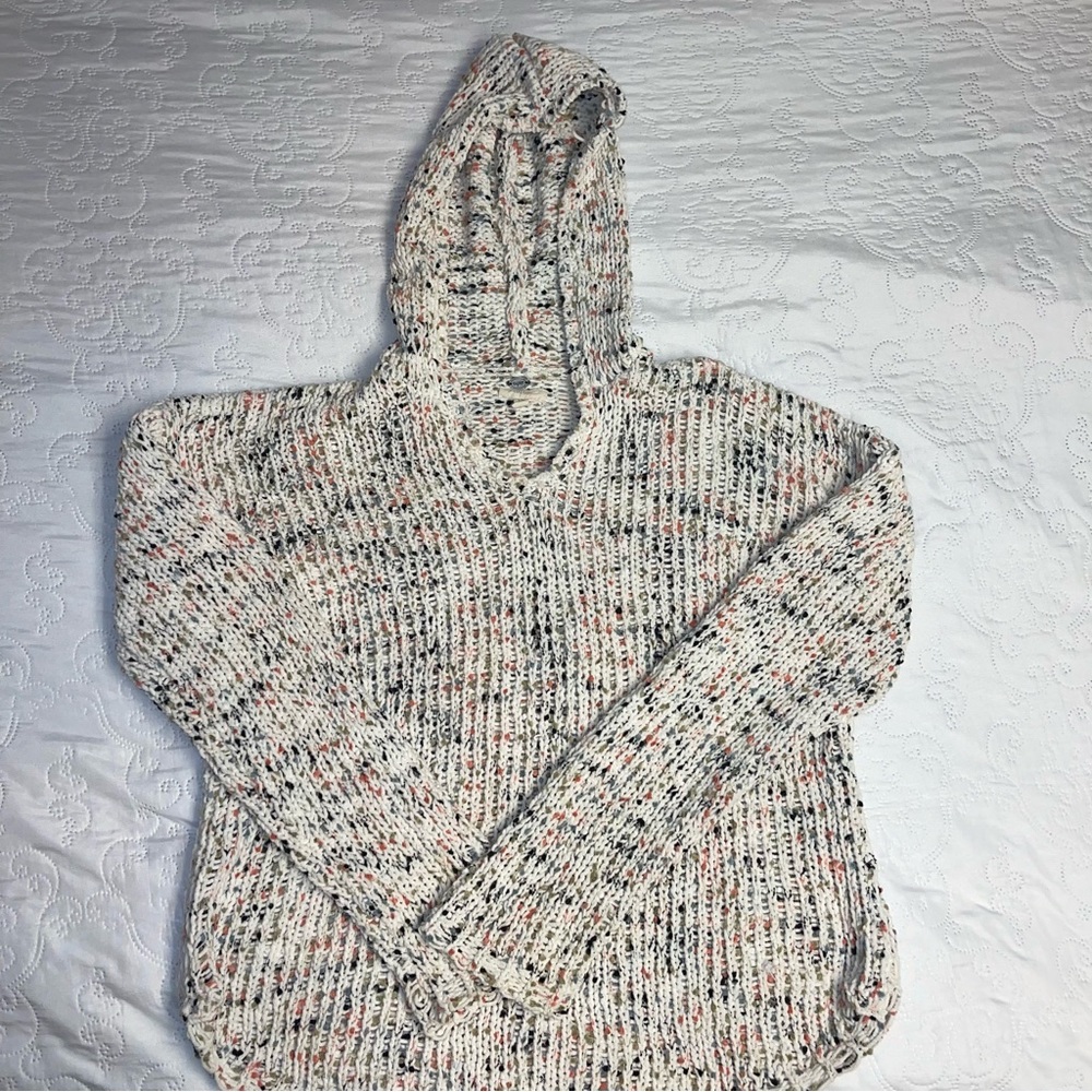 Cupio Hooded Multi Color Sweater Size Large